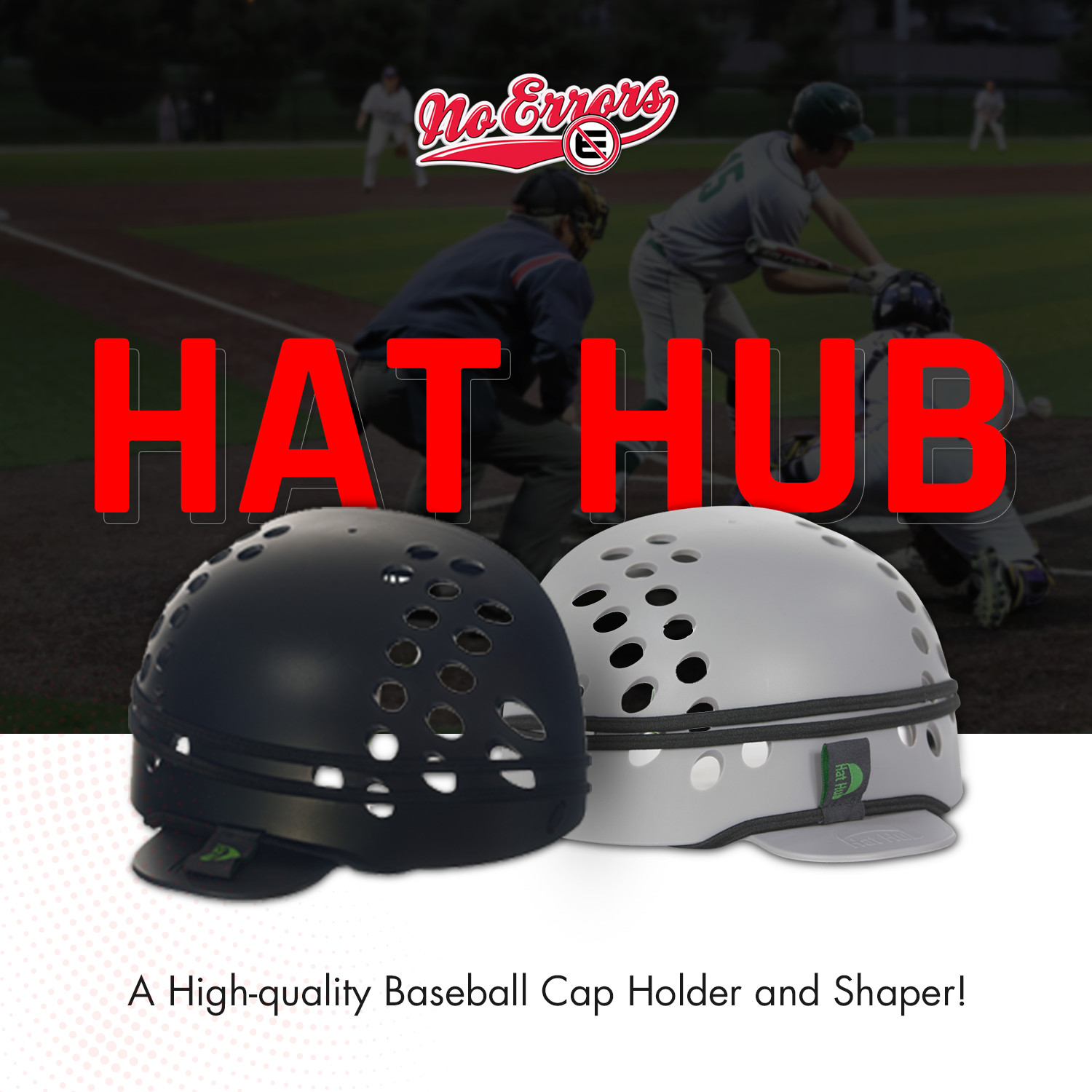 No Errors Hat Hub - Baseball Cap Shaper, Holder, & Organizer. Protects cap shape