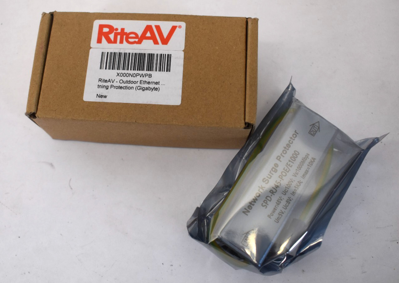 RiteAV Outdoor Ethernet POE+/RJ-45 Surge Protector Shielded Gigabyte Device
