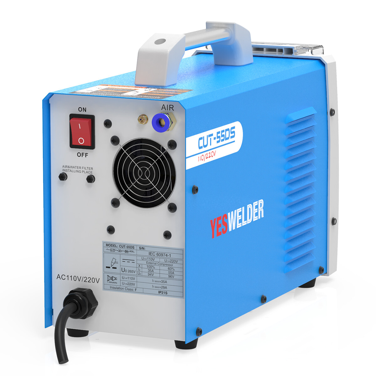 HF Non-Touch Pilot Arc Plasma Cutter/Cutting Machine 55A 110/220V 1/2" Clean Cut
