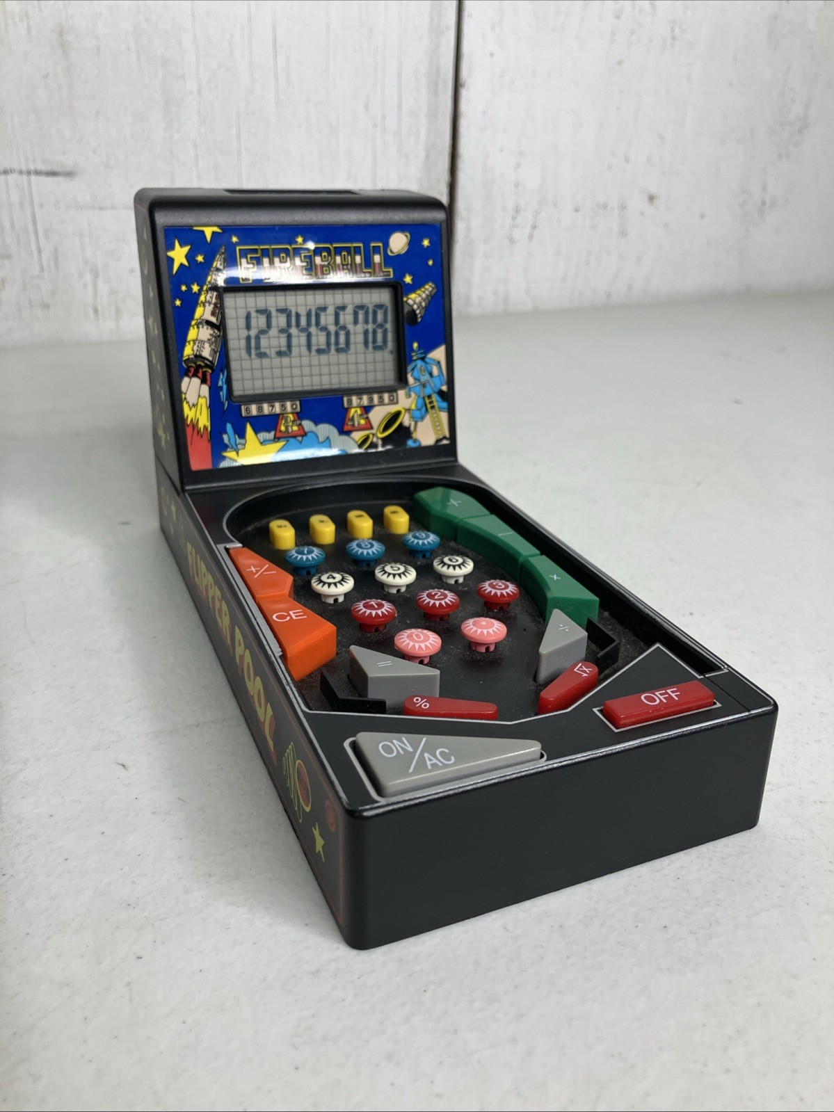 RARE HTF Fireball Mini Pinball Solar Powered Calculator 1991