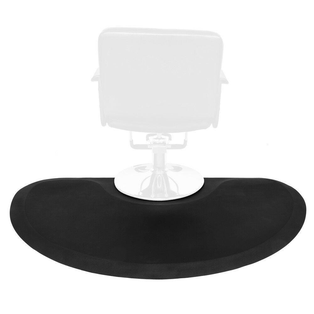 Barber Shop Chair Mat 3′x5′ Anti-Fatigue Floor Mat Salon Mat - Black Semi Circle