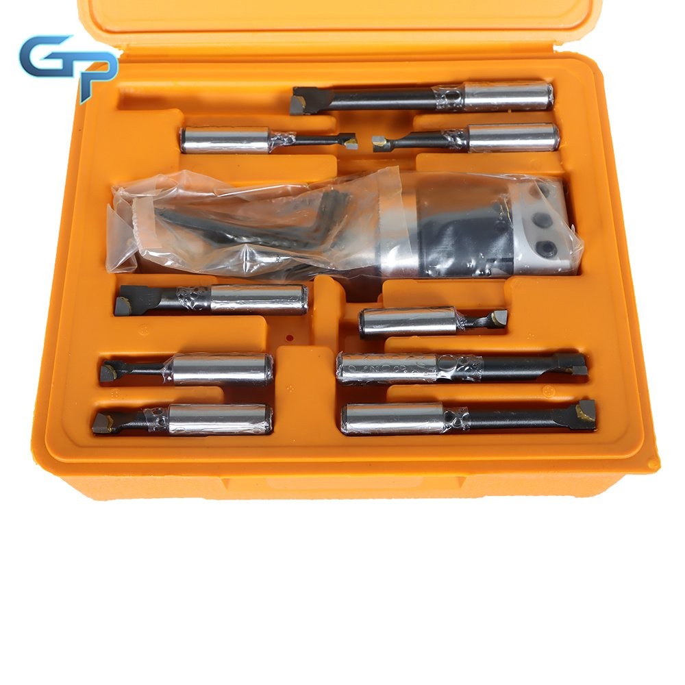 Boring Head With R8 Shank and 12Pcs 3/4" Carbide Boring Bar Set For Milling 3"