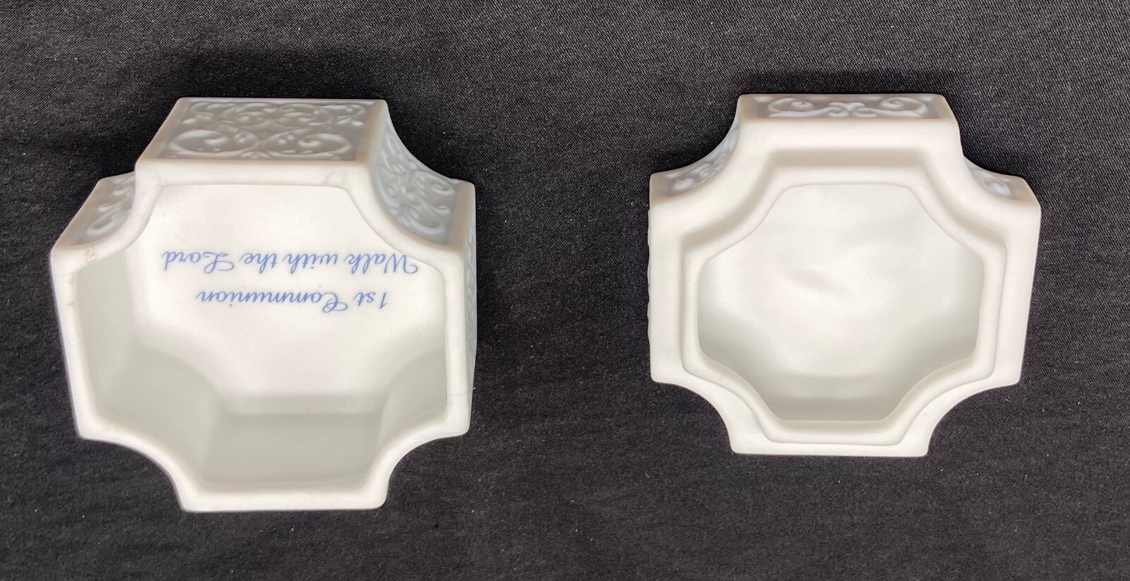 ENESCO light blue ceramic FIRST COMMUNION keepsake box with lid - unused