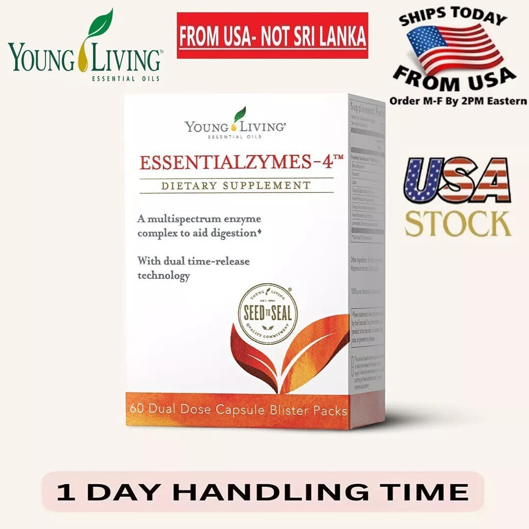Young Living Essential Oils - Essentialzymes-4 - (120ct) Dual Dose-New/Sealed