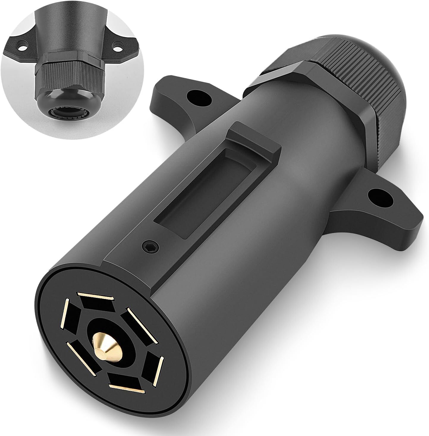 7 Pin Round RV Style Trailer Plug Connector Replacement 7 Way Plug Waterproof US