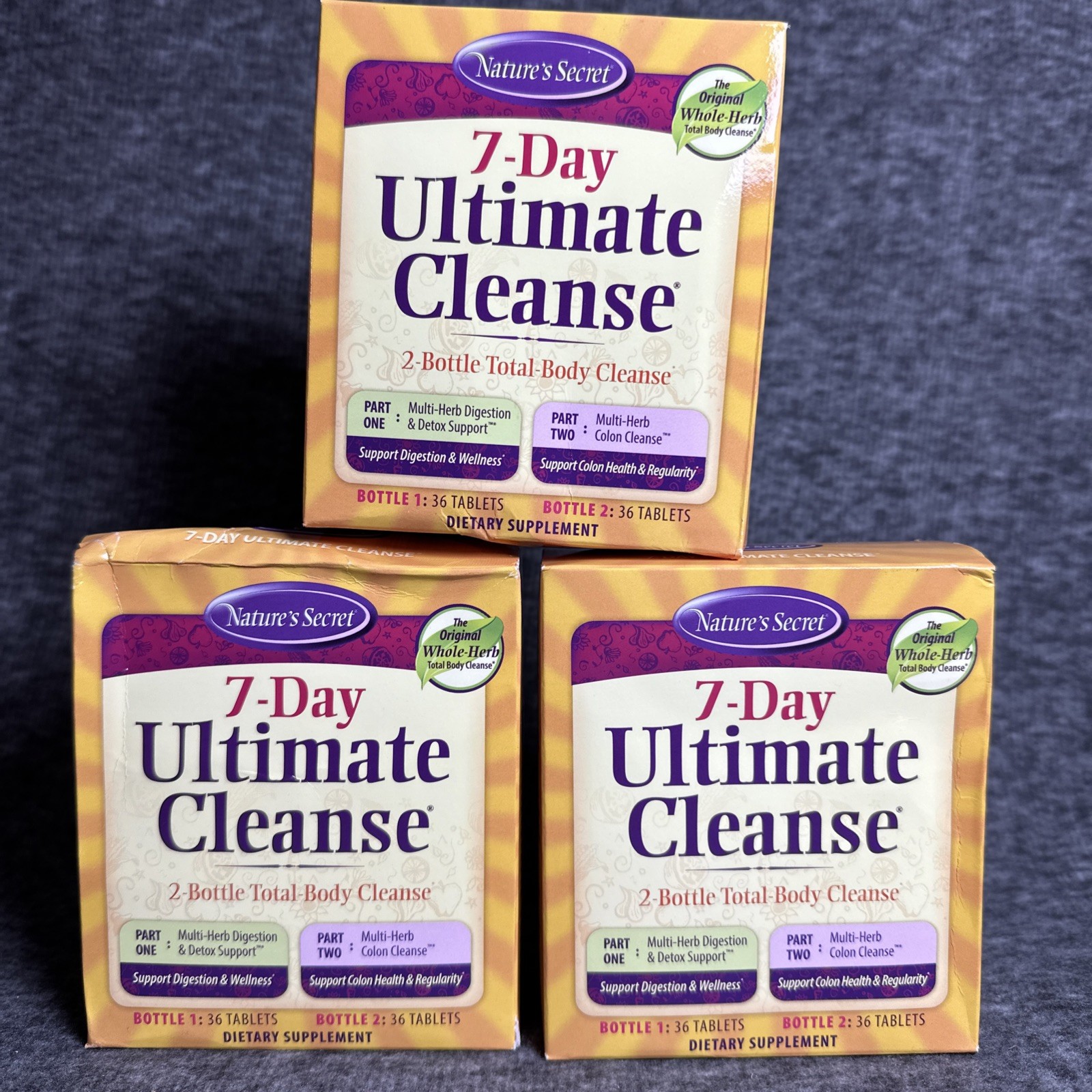 Lot of 3 Boxes Secret 7-Day Ultimate Cleanse the Original 2 Bottle EXP: 5/27