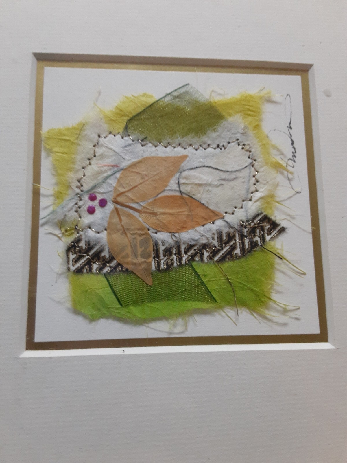 Original Signed Abstract Collage Mixed Media Framed Art Wabi-sabi Assemblage