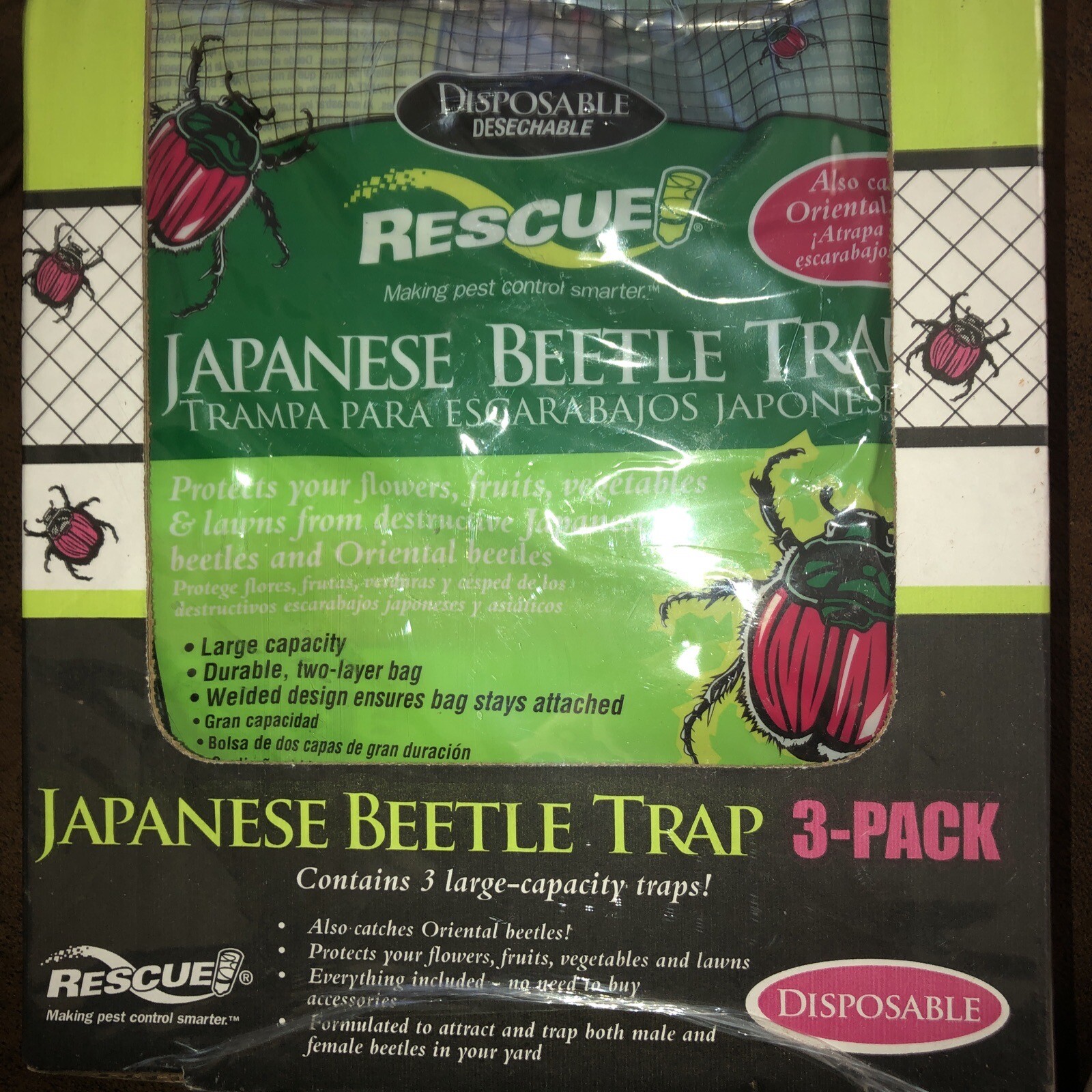 3 Pack RESCUE JAPANESE & ORIENTAL BEETLE TRAPs
