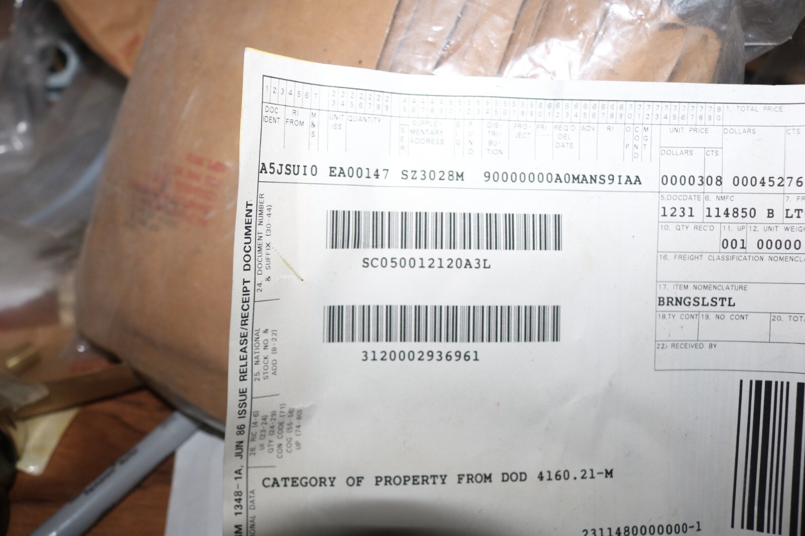 NOS Boeing Helicopters oil slinger input seal PN A02D2207-1 5340-01-209-8228