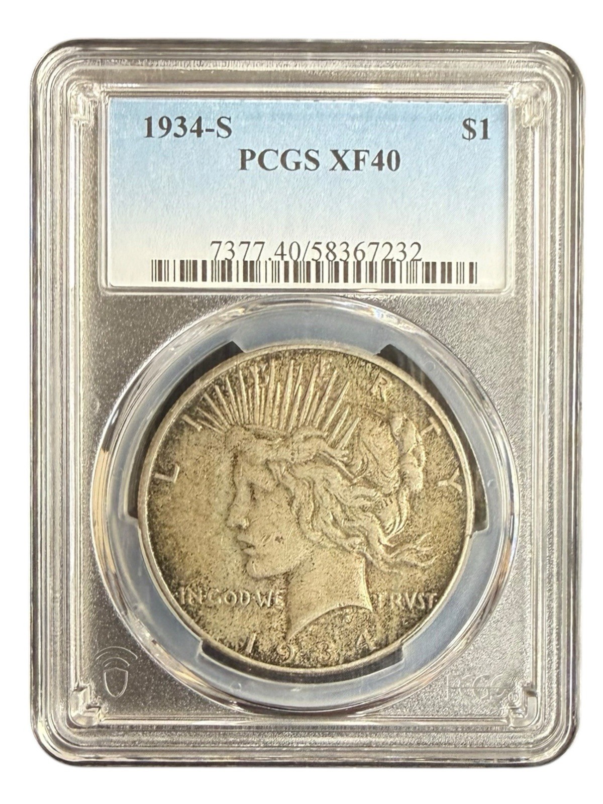1934-S Peace Dollar XF-40 PCGS KEY DATE