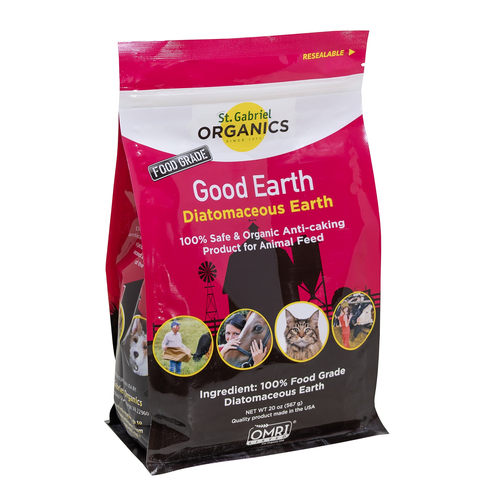 St. Gabriel Organics GoodEarth Food-Grade Anti-Caking Diatomaceous Earth, 20oz