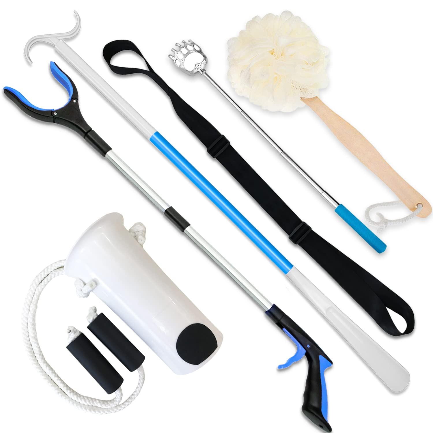 Hip Replacement Kit for Seniors - Grabber, Sock Aid, Shoe Horn & More