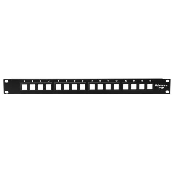Hellermann Tyton P108-16-MOD Modular Patch Panel 16 Port, 1U, Steel, Black