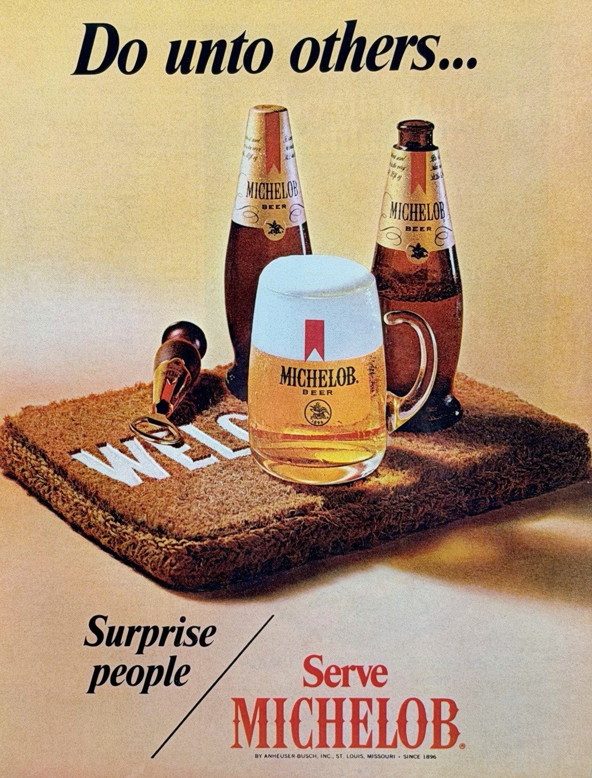 Michelob Beer “do Unto Others…” Surprised People 1980’s Original Preserved Print