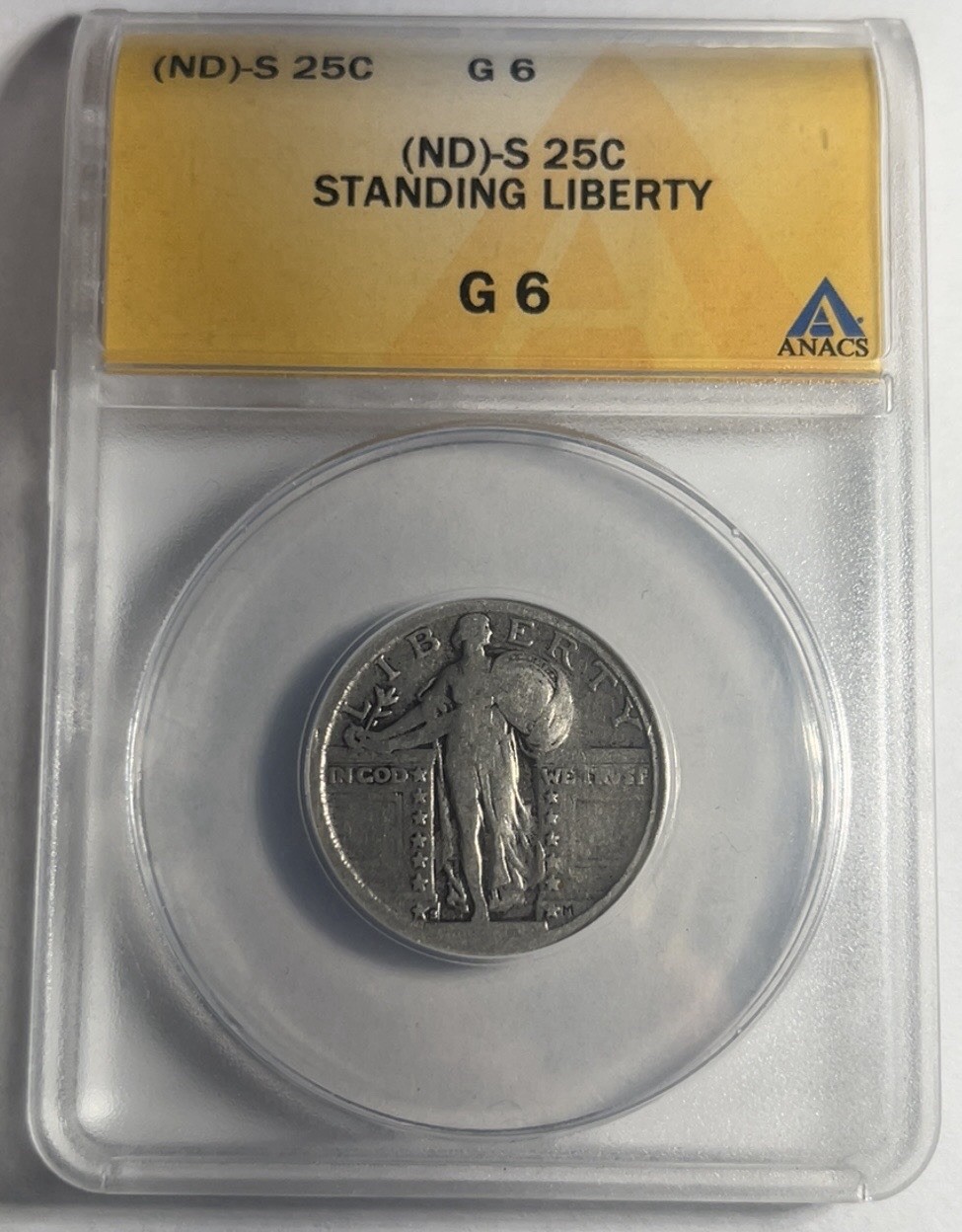 NO DATE STANDING LIBERTY QUARTER GRADED ANACS G06