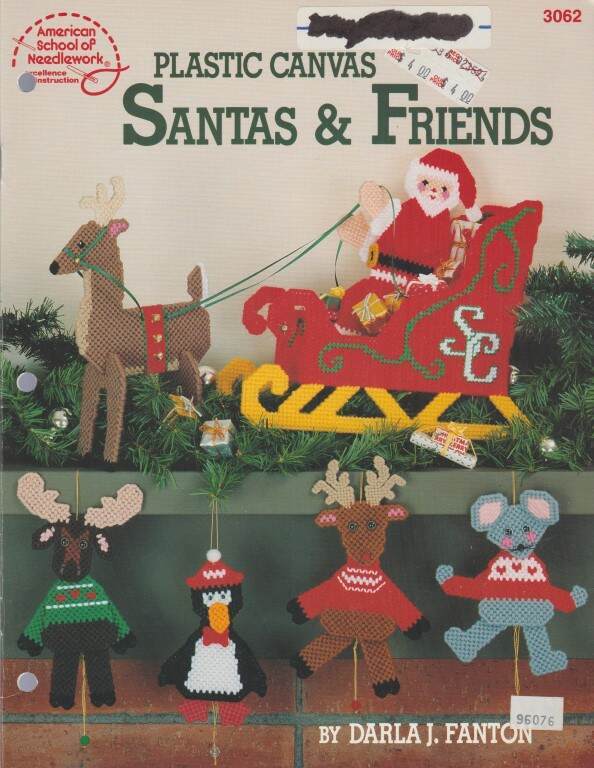 OOP!!! PLASTIC CANVAS SANTAS & FRIENDS SUPER CUTE!!!