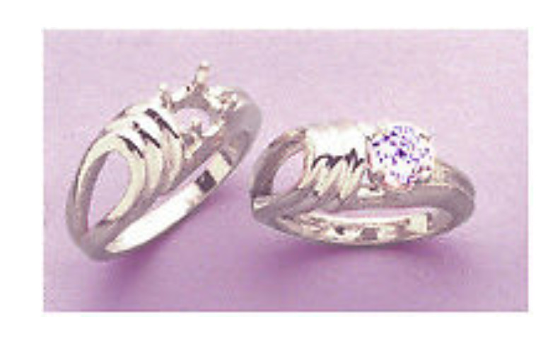 6mm Round Ladies Fashion Sterling Silver Pre-Notched Setting Size 7