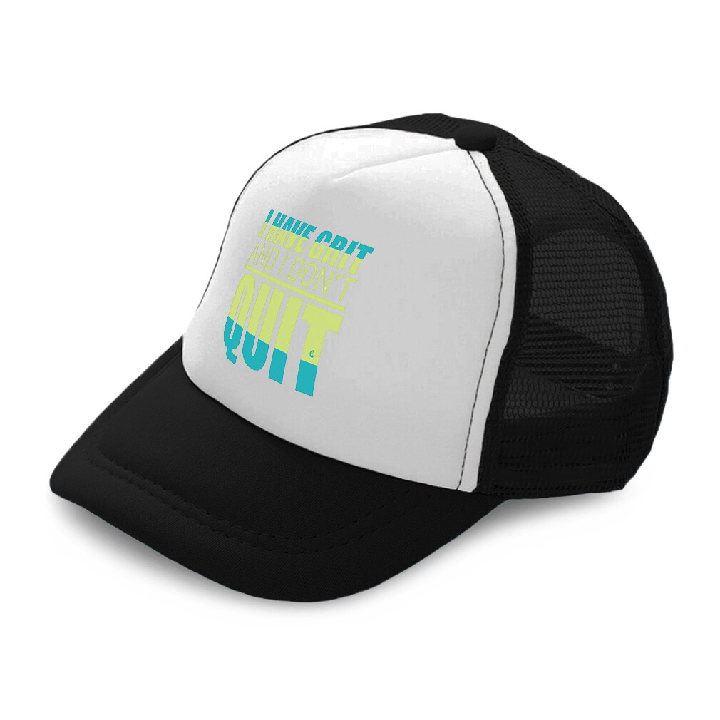 Kids Trucker Hat I Have Grit and I Do Not Quit Polyester Boys Caps & Girls Caps
