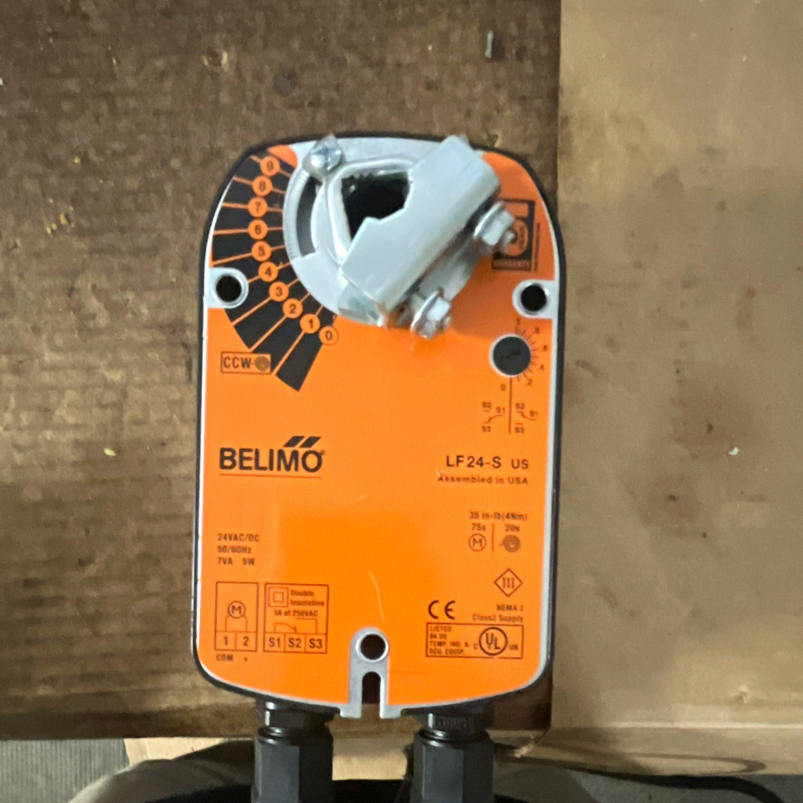Belimo LF24-S US HVAC Damper Actuator, 24 VAC/DC, 24V VAC/DC