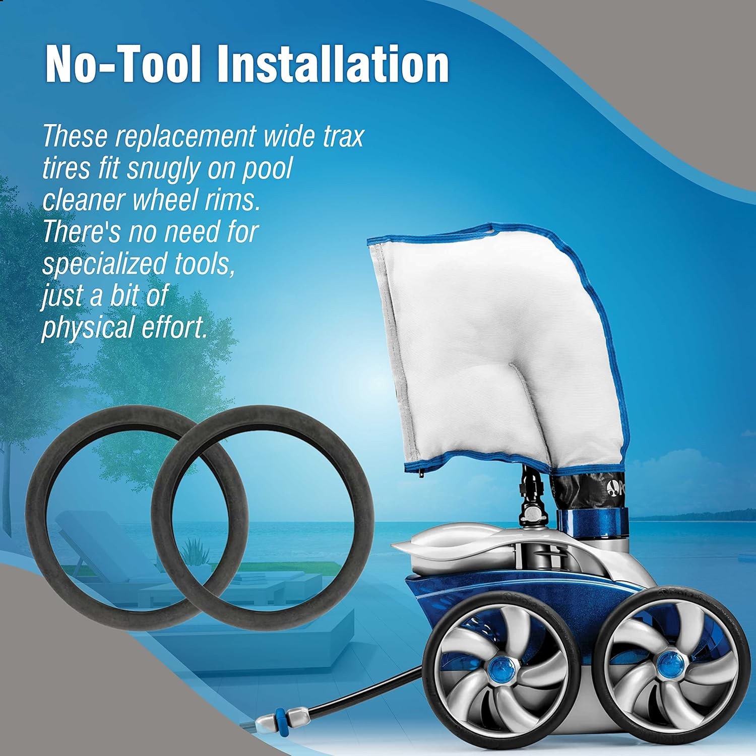 (3-Pack) Pool Cleaner Tires - 48-232 Replacement for (Compatible with)...