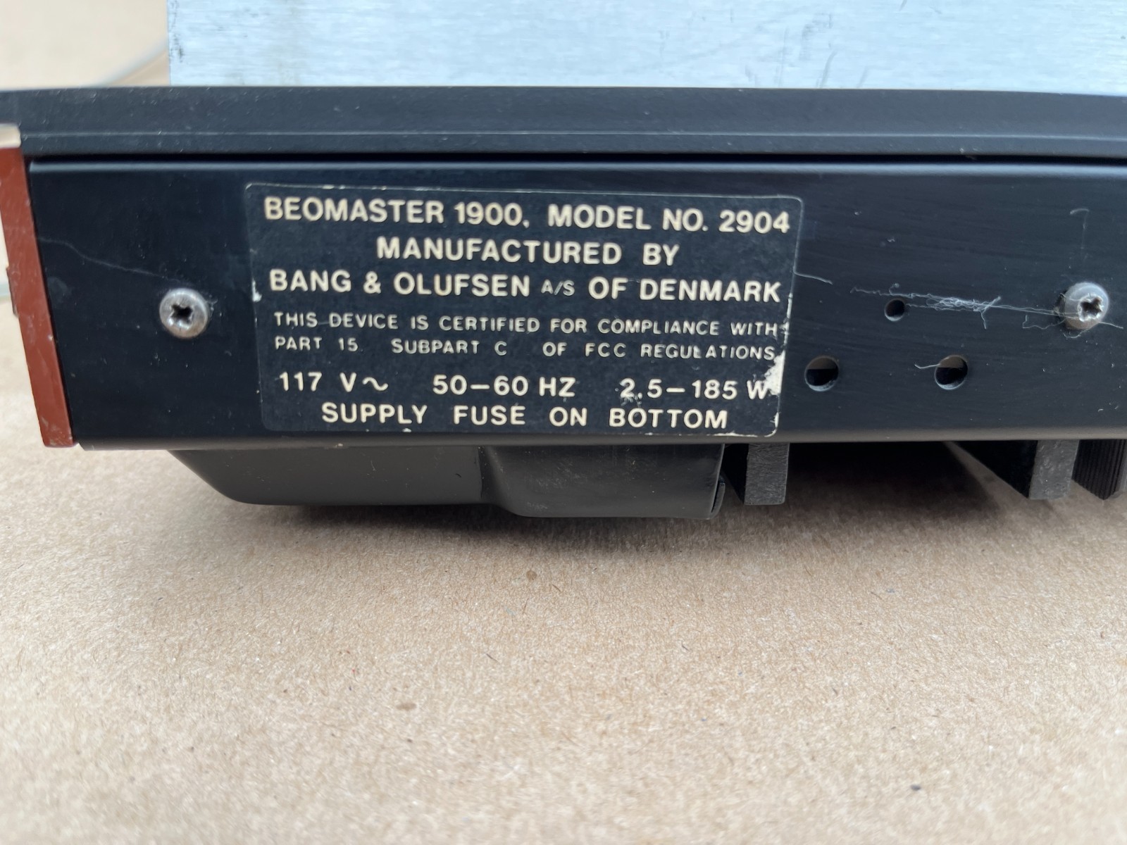Bang & Olufsen BeoMaster 2400 T 2902 AND ONE 1900 MODEL NO. 2904