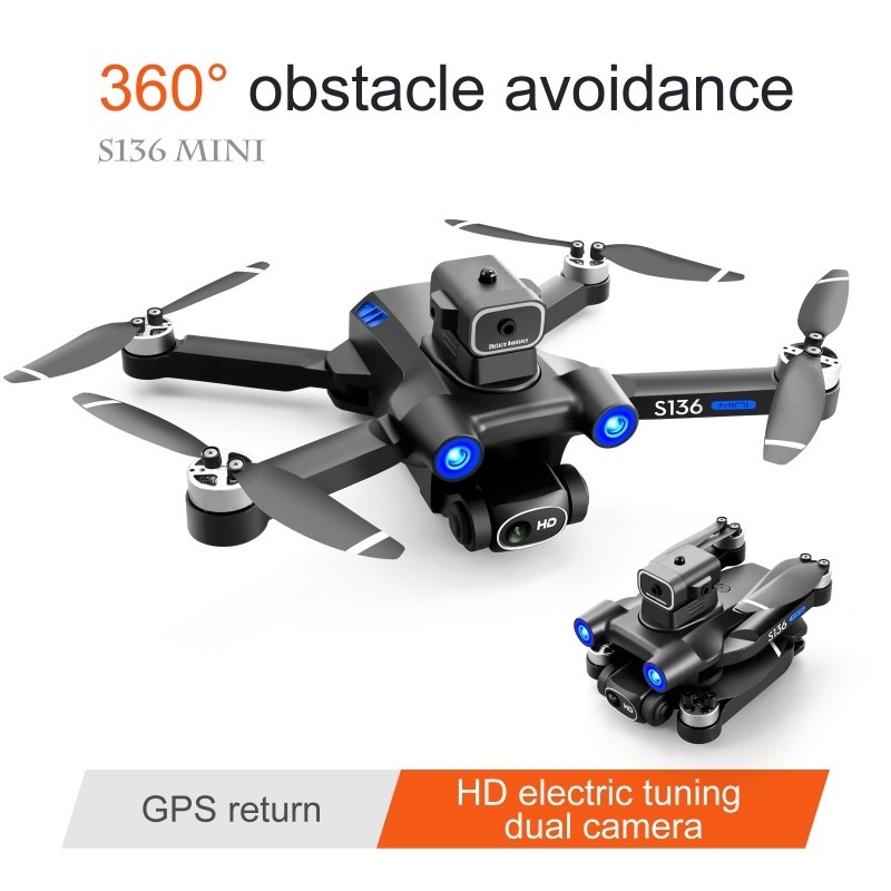 S136 Flagship GPS Follow Me Dual Electric Drone 50x Zoom Phone Connect Content
