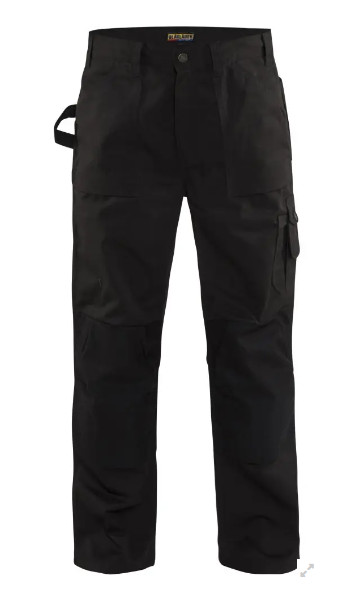 Blaklader 1670 1310 Work Pants with Knee Pad Pockets, Black, Size 38x34
