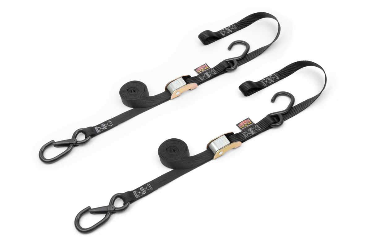 Powertye 23622-SR 1" Cam Buckle w/Soft-Tye Sewn-In Black Tie Downs