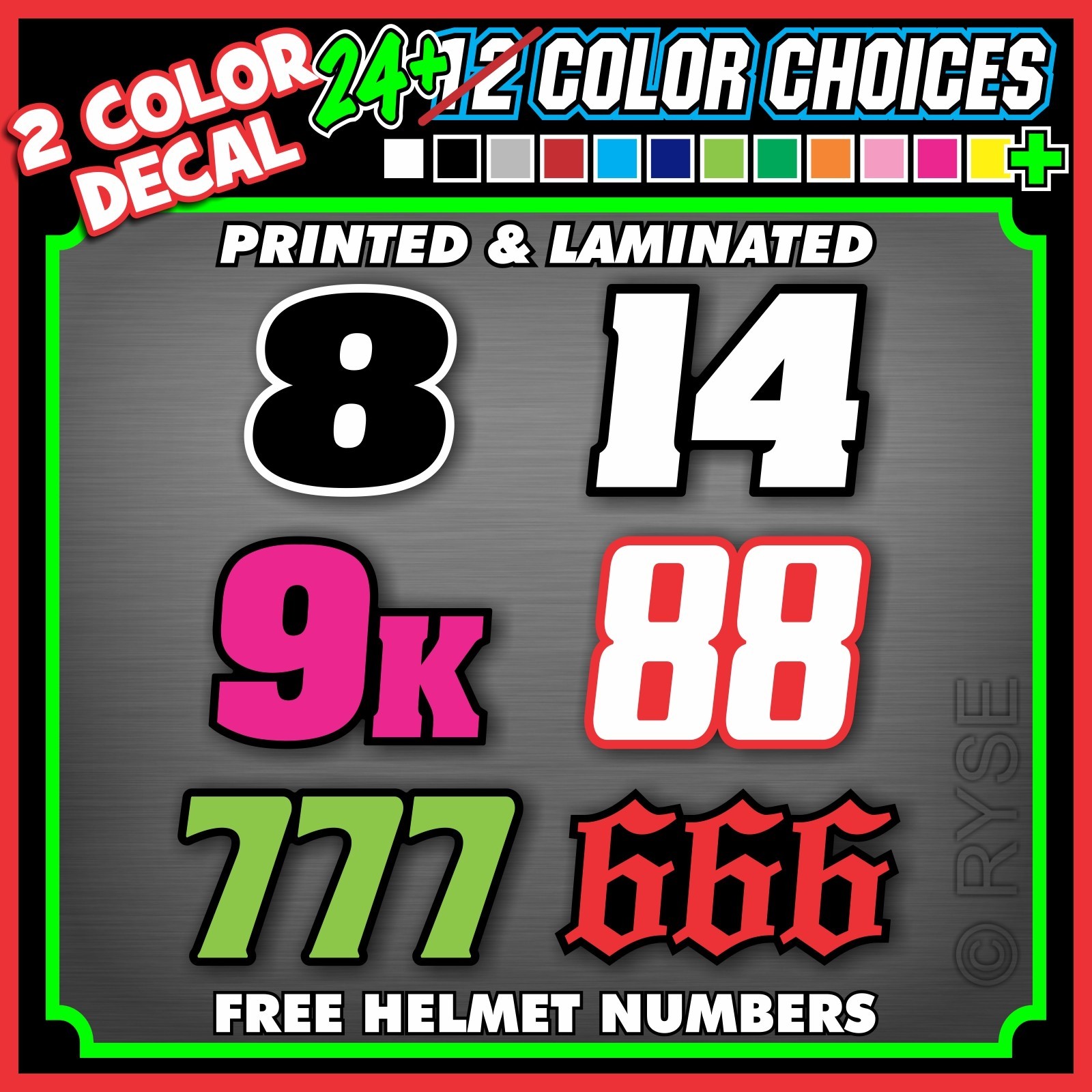 CUSTOM MX MOTORCYCLE NUMBER PLATE DECALS STICKERS **2 COLOR** SX ATV MOTOCROSS