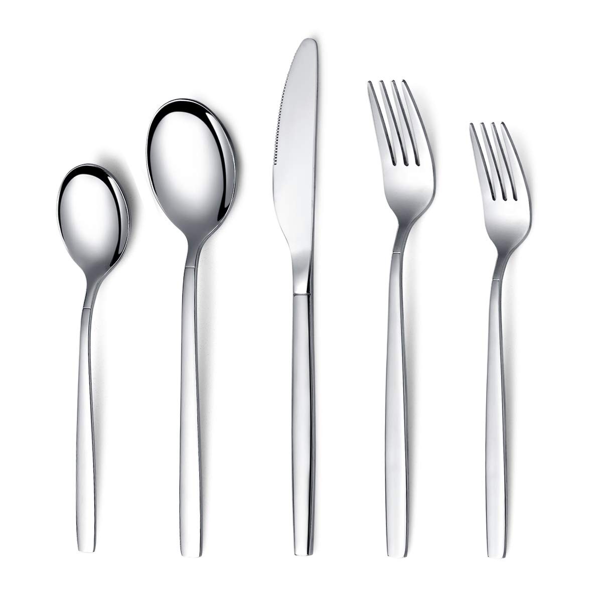 Berglander Flatware Set 20 Pieces, Stainless Steel Flatware Set, Silverware S...