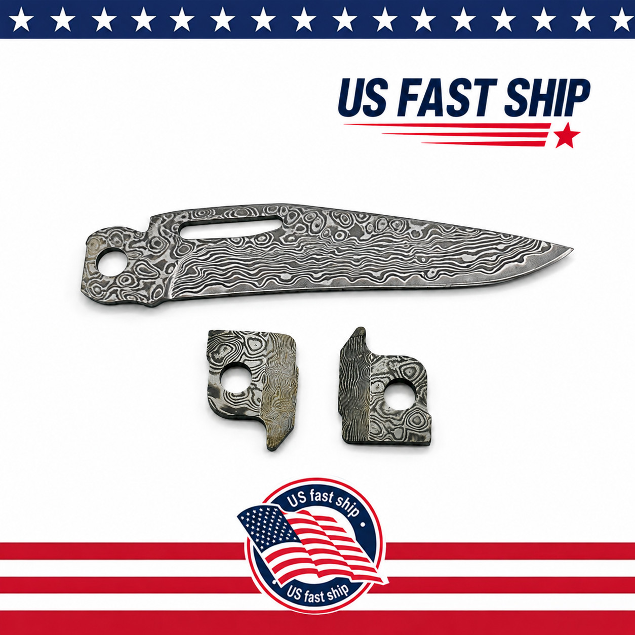 US Stock VG10 Damascus Blade Jaw Set for Leatherman Surge Replacement