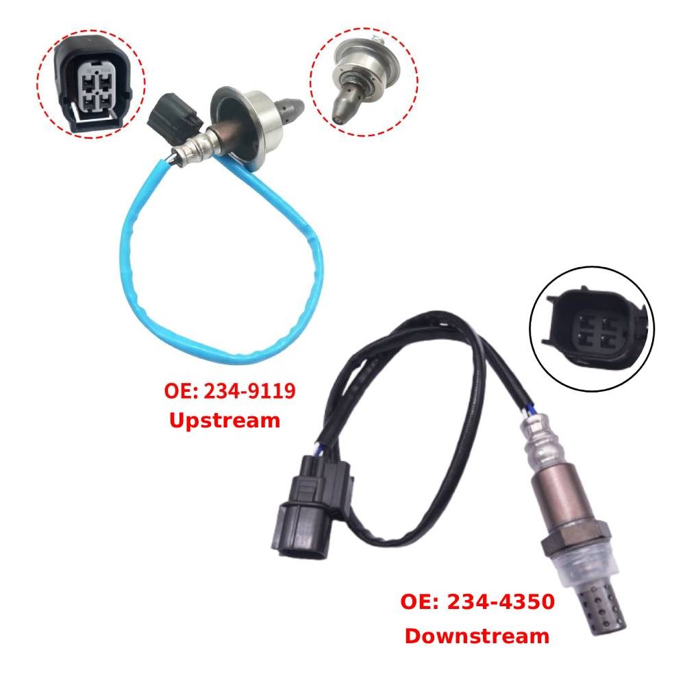 2Pcs Oxygen Sensor Upper & Under For 2013 2014 Acura ILX Honda Civic 2.0L 1.8L