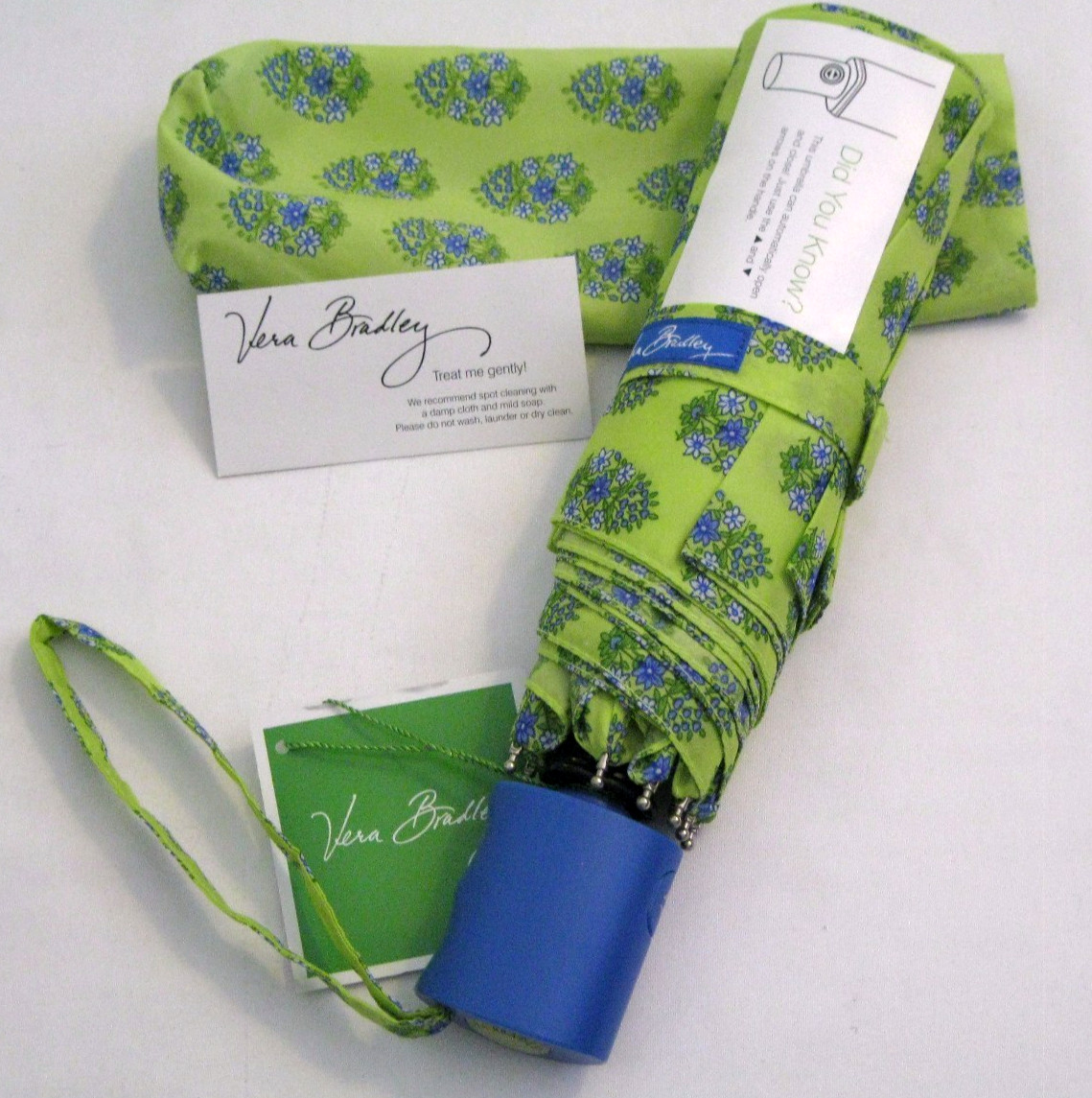 Vera Bradley CITRUS Umbrella w/ Sleeve FULL SIZE 4 Purse TOTE CAR Sun BEACH NWT