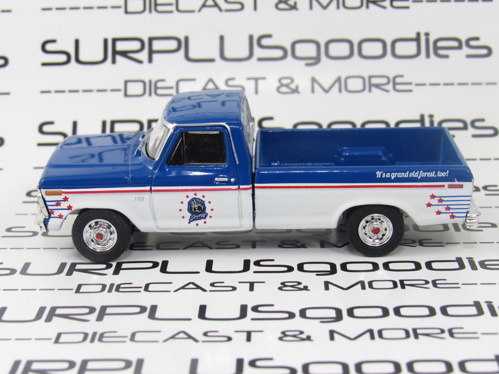 Greenlight 1:64 LOOSE Blue & White Work Farm 1976 FORD F250 F-250 Pickup Truck