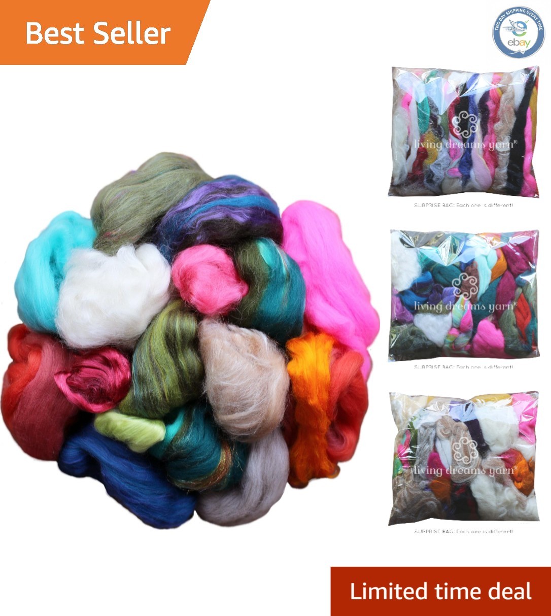 Unique 200g Merino Wool & Exotic Fibers Surprise Bag for Creative Crafting