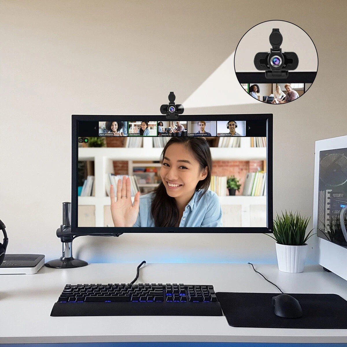 1080P USB 2.0 Webcam for PC Desktop & Laptop Web Camera with Microphone Full HD