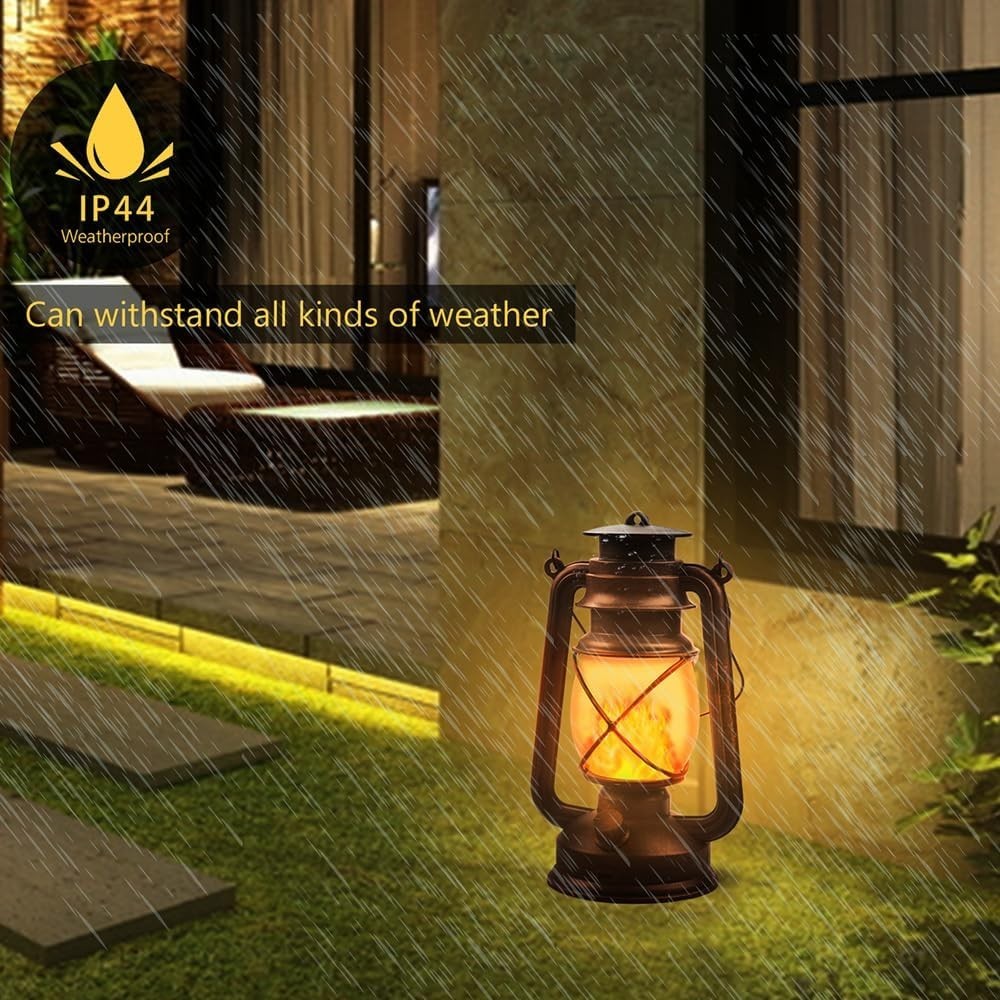 2 Pack USB Rechargeable Vintage Lanterns with Remote Control & 4 Lighting Modes