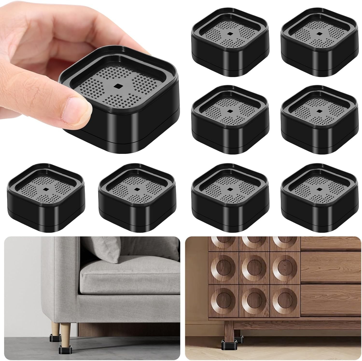 Furniture Risers Adjustable Bed Risers Stackable Heavy Duty Lift Height 1 2 Inch