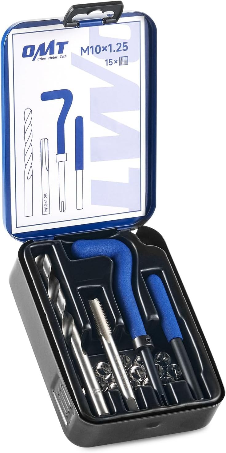 Helicoil Thread Repair Kit M10x1.25 with Drill Bit & Inserts for Rethreading