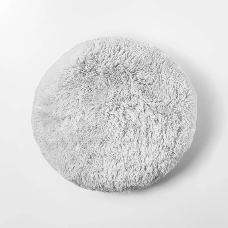 Faux Fur Floor Kids' Pillow Gray