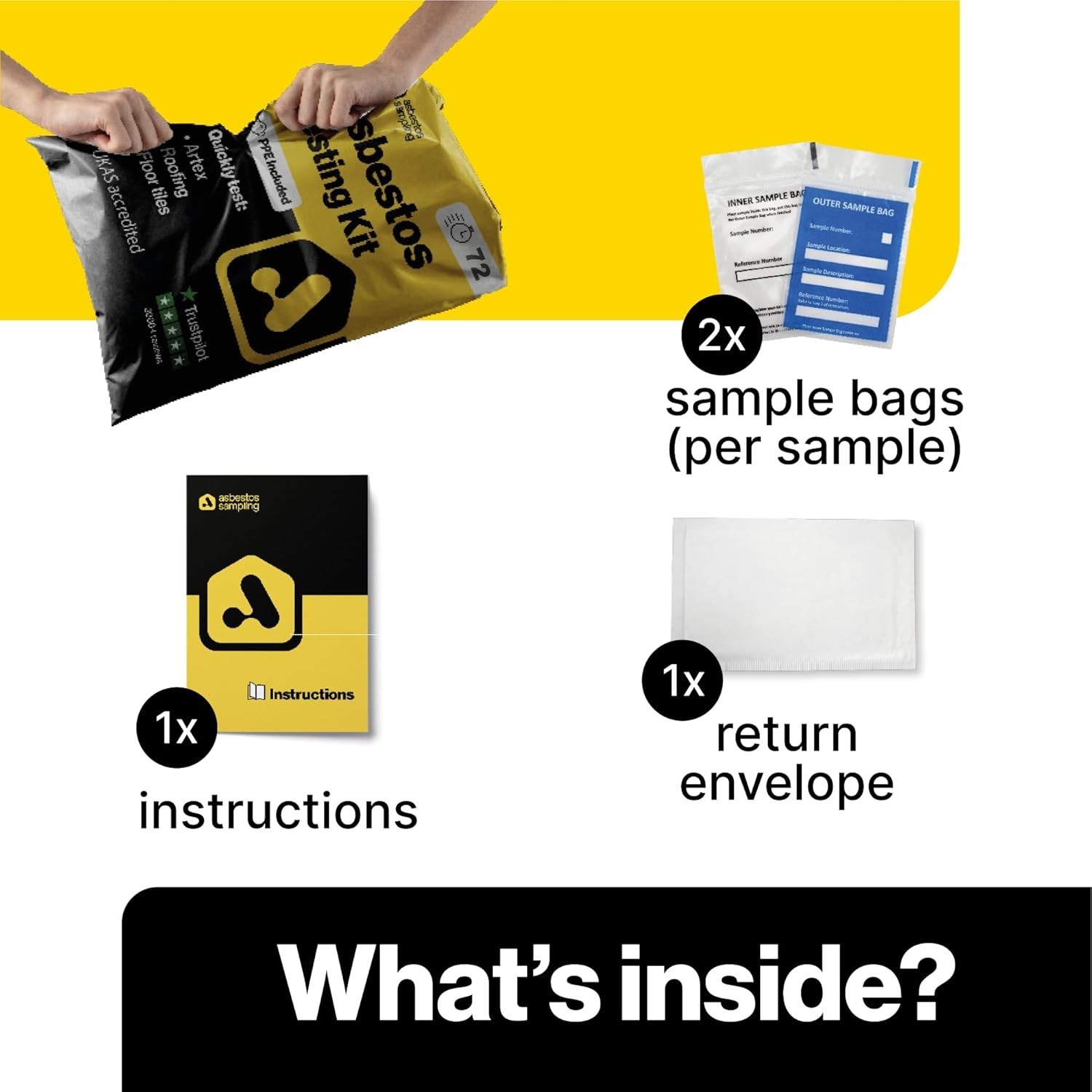 72hr Asbestos Kit for Samples with Lab Fees Included for Easy Testing