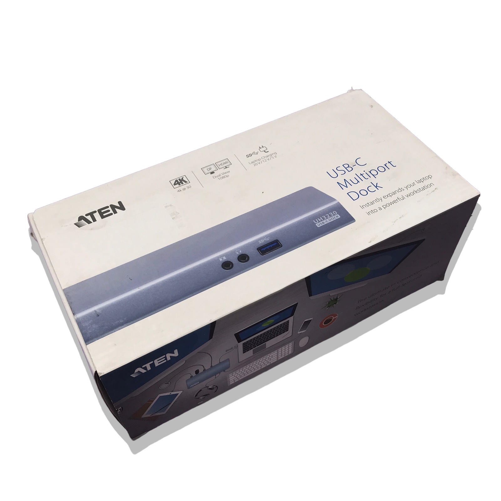 Aten UH3230 USB-C Multiport Dock 4K Dual View 1080p Power Charging #7620