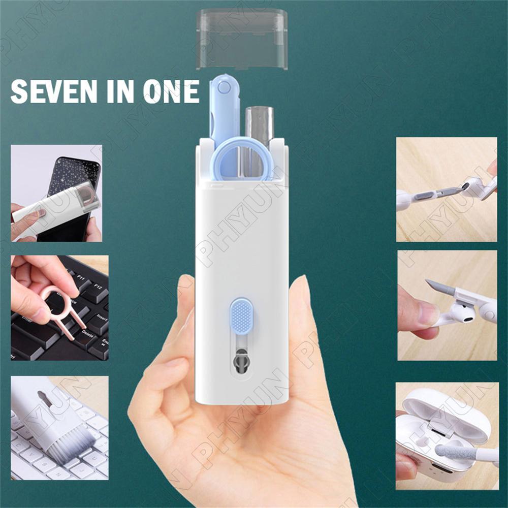 7 in 1 Electronics Keyboard Cleaning Brush Tools Cleaner Keycap Puller Kit Blue