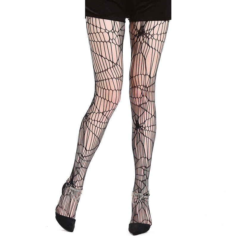 Black Women's Pantyhose Halloween Costume Spider Web Pantyhose Mesh Pantyhose