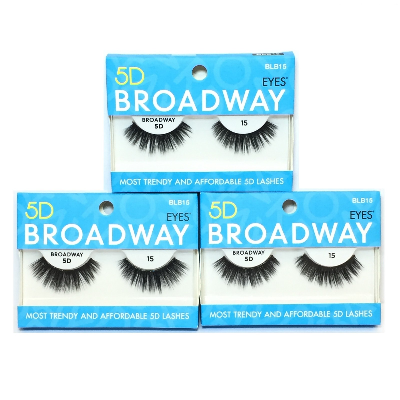 (3 PACK) Broadway 5D Lashes - 15, BLB15