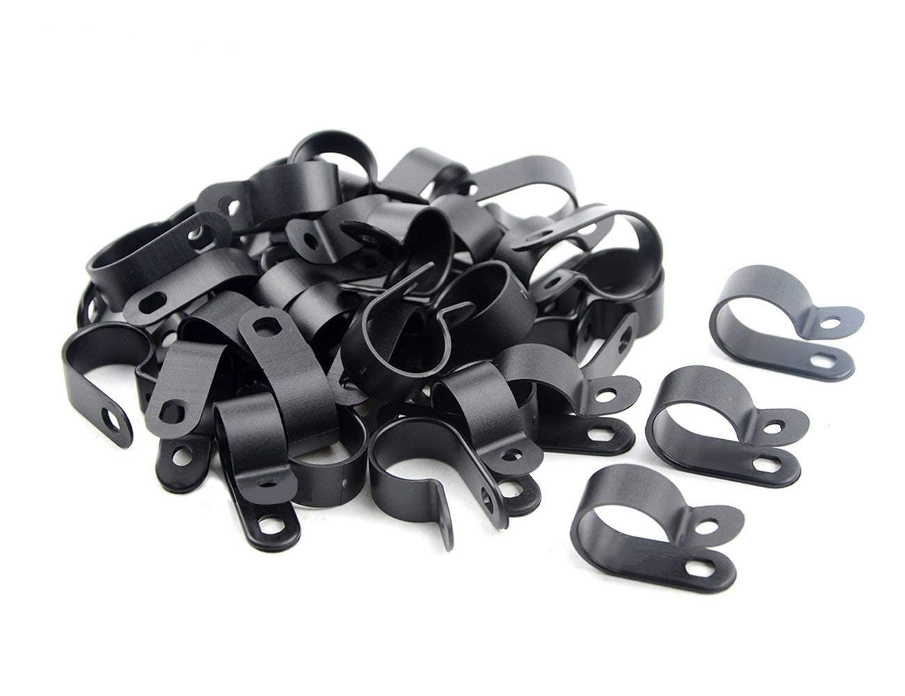 100 PCS 5/8" Nylon Cable Clamps Assortment RType Plastic Wire Fasteners