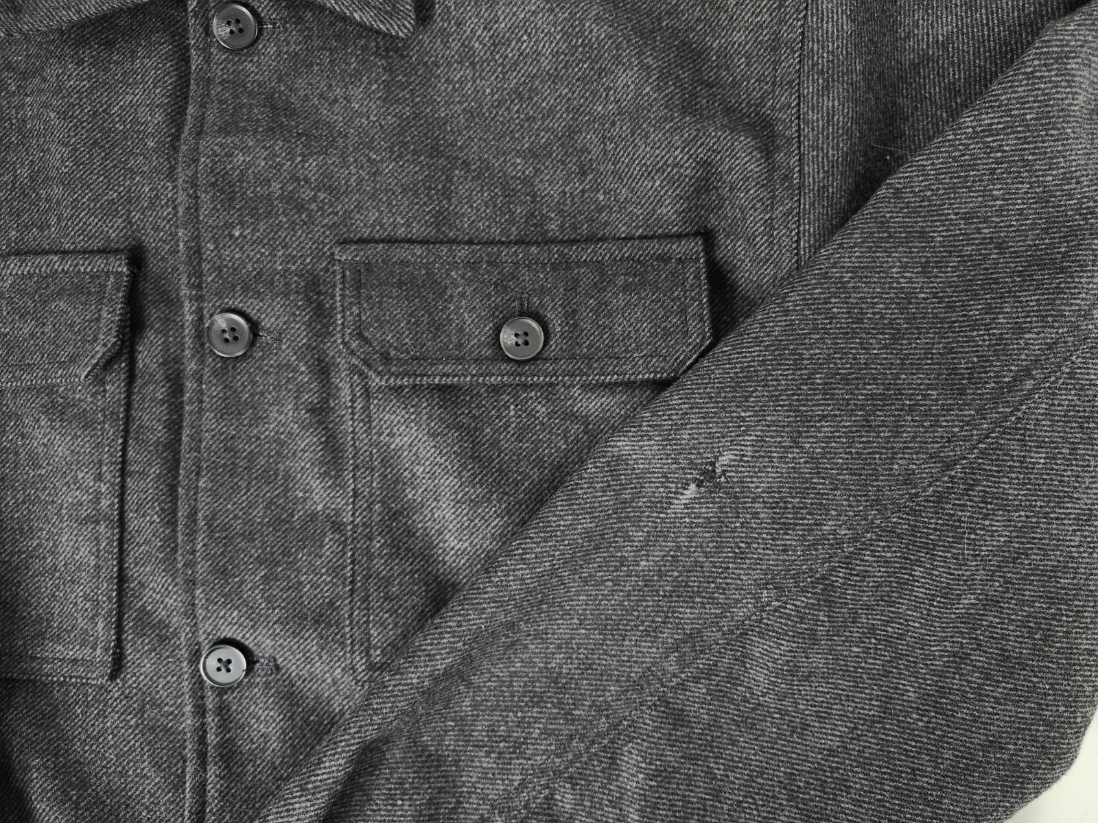 Goodfellow & Co Mens Dark Gray Solid Woven Heavyweight Shirt Jacket, Full Lining