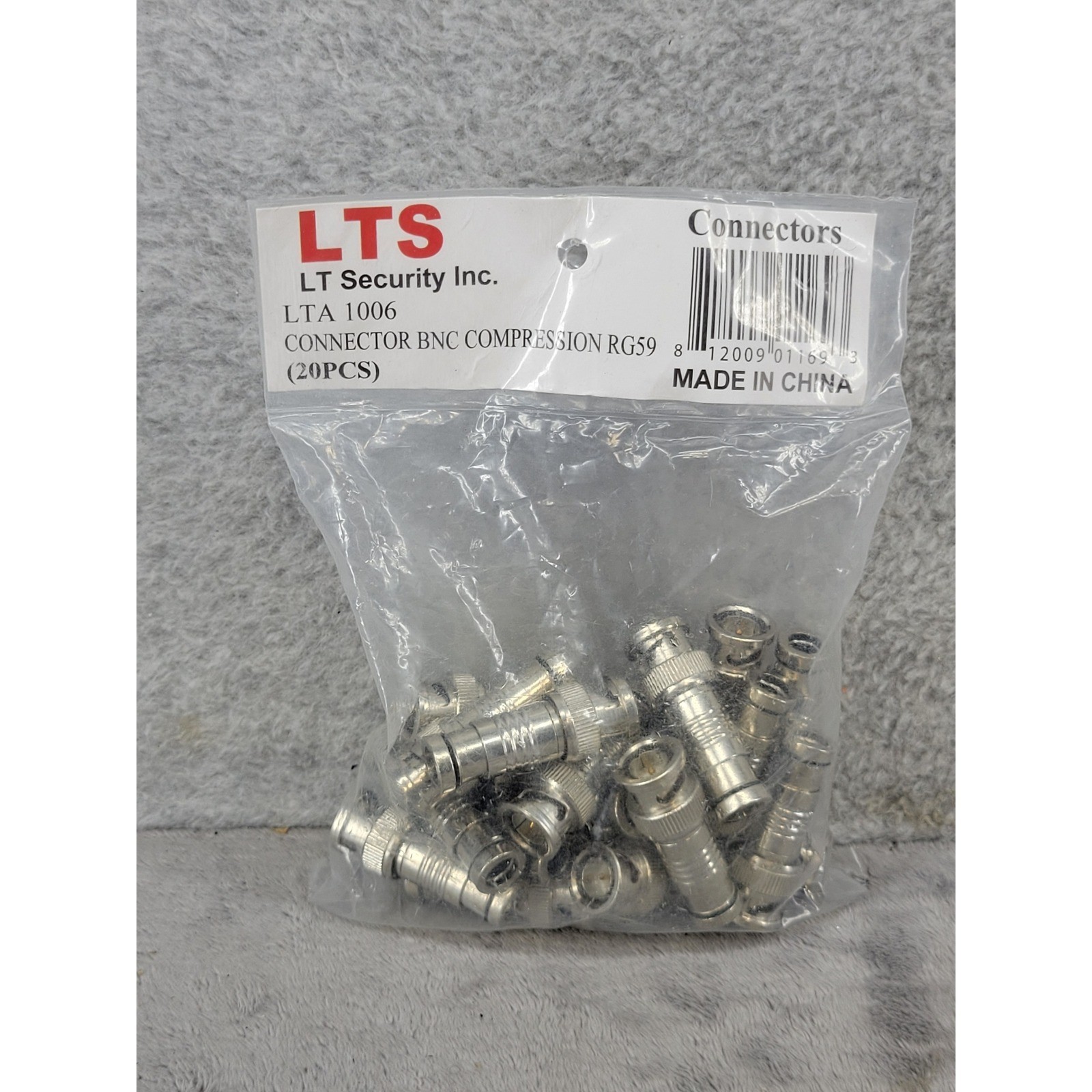 LTS LTA 1006 BNC Compression Connector for RG59 Coaxial Cable 20PCS Pack