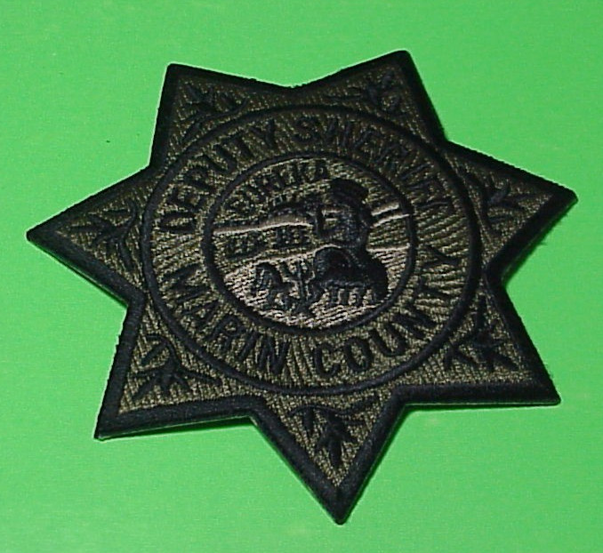 MARIN COUNTY  CA  VINTAGE HAT / VEST  3 1/4" OBSOLETE  SHERIFF PATCH