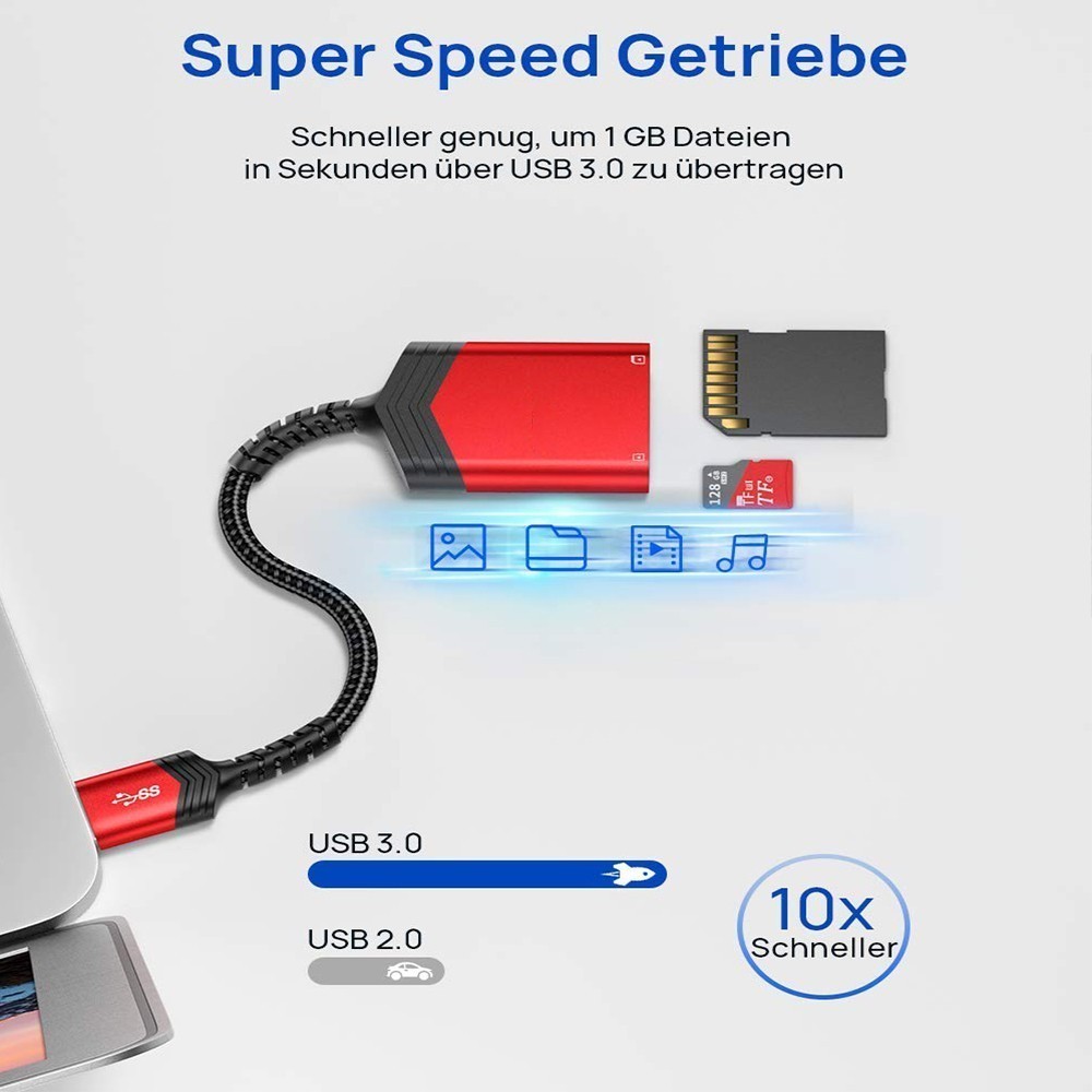 USB 3.0 2 in 1 Card Reader TF Micro SD SD Adapter High Speed Memory Card Reader